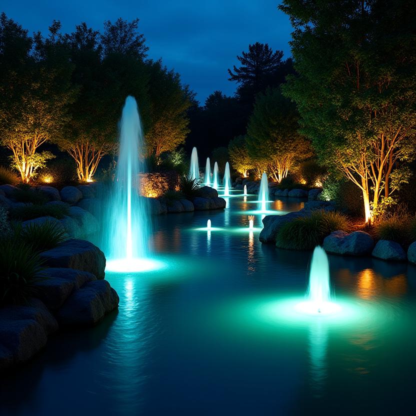 Illuminazione LED per giochi d'acqua